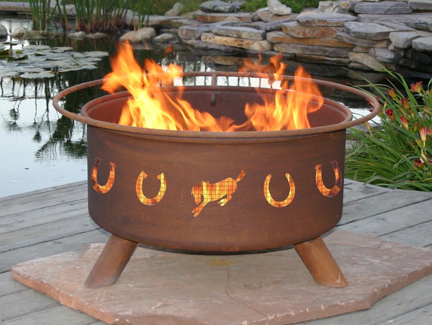 Patina Products F105, 30 Inch Horseshoes Fire Pit