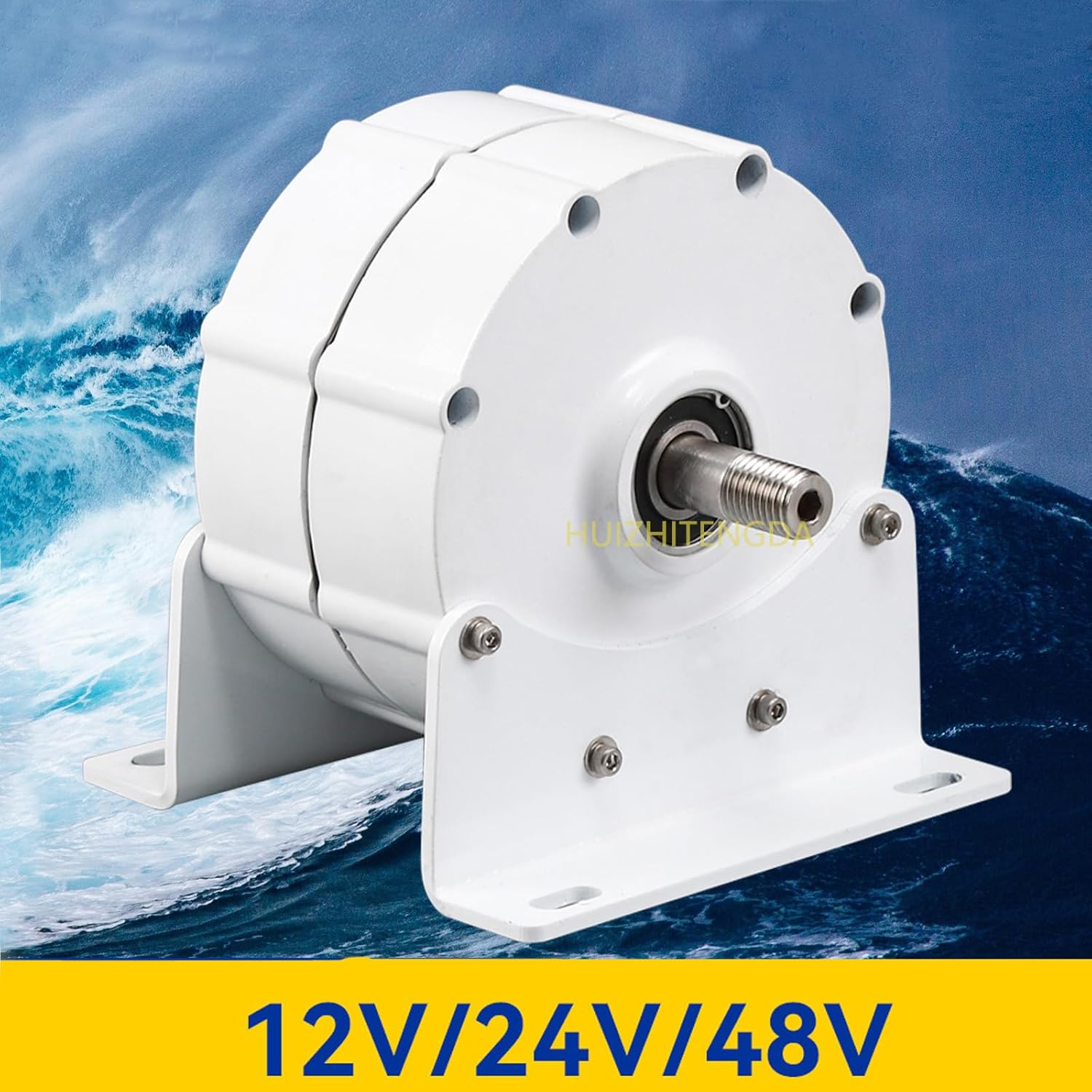 300Rpm 12V 24V 48V 2000W DC Generator Permanent Magnet Alternator Coreless Maglev for Solar Panel Wind Turbine (White)