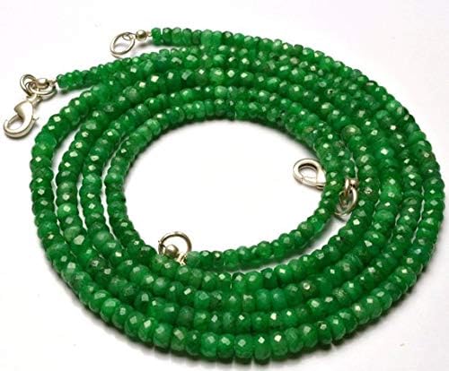1 strand natural 17 inches stands gems natural,super rare emerald faceted rondelle beads necklace 3 to 5 mm