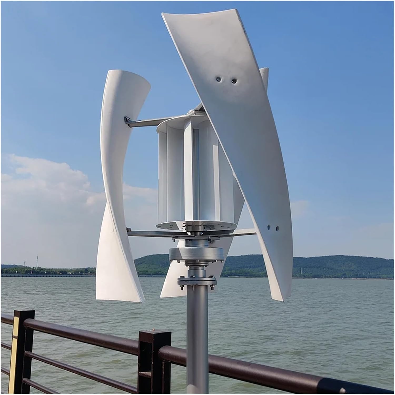 5000W Windmill Vertical Axis Residential Wind Turbine 24V 48V Wind Power Generator Electric Generator with MPPT Charger Low Starting Speed for Home(with Hybrid Charger,12V)