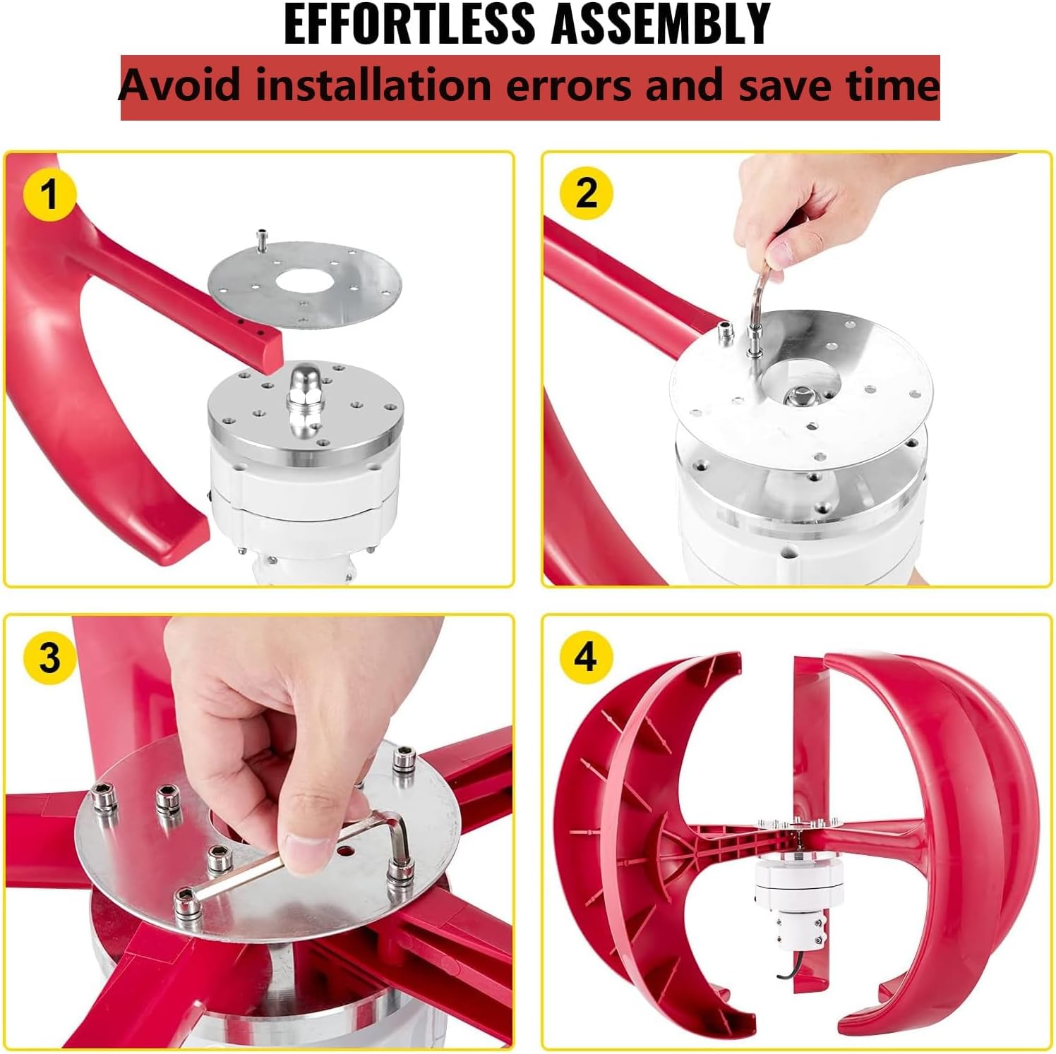 5 Blades Minitype Lantern Wind Turbine Generator, Vertical Wind Turbine Kit, Wind Turbine Generator with Controller, for Home Outdoor Streetlight Highways Boats,300w12v