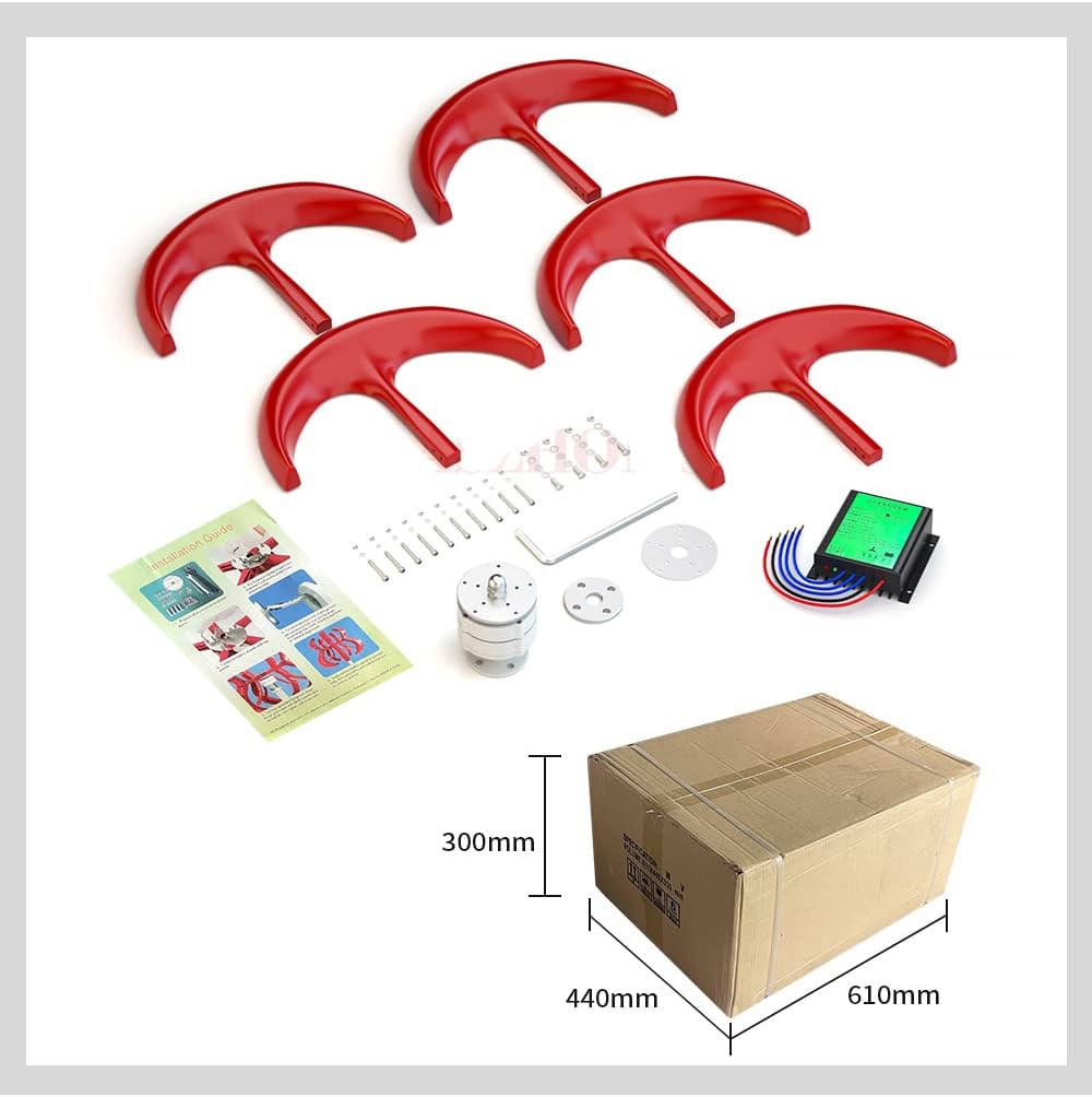 9000W Wind Power Turbines Generator 12/24/48V 5 Blades Windmill Lantern Vertical Axis Wind Turbine Energy Syste