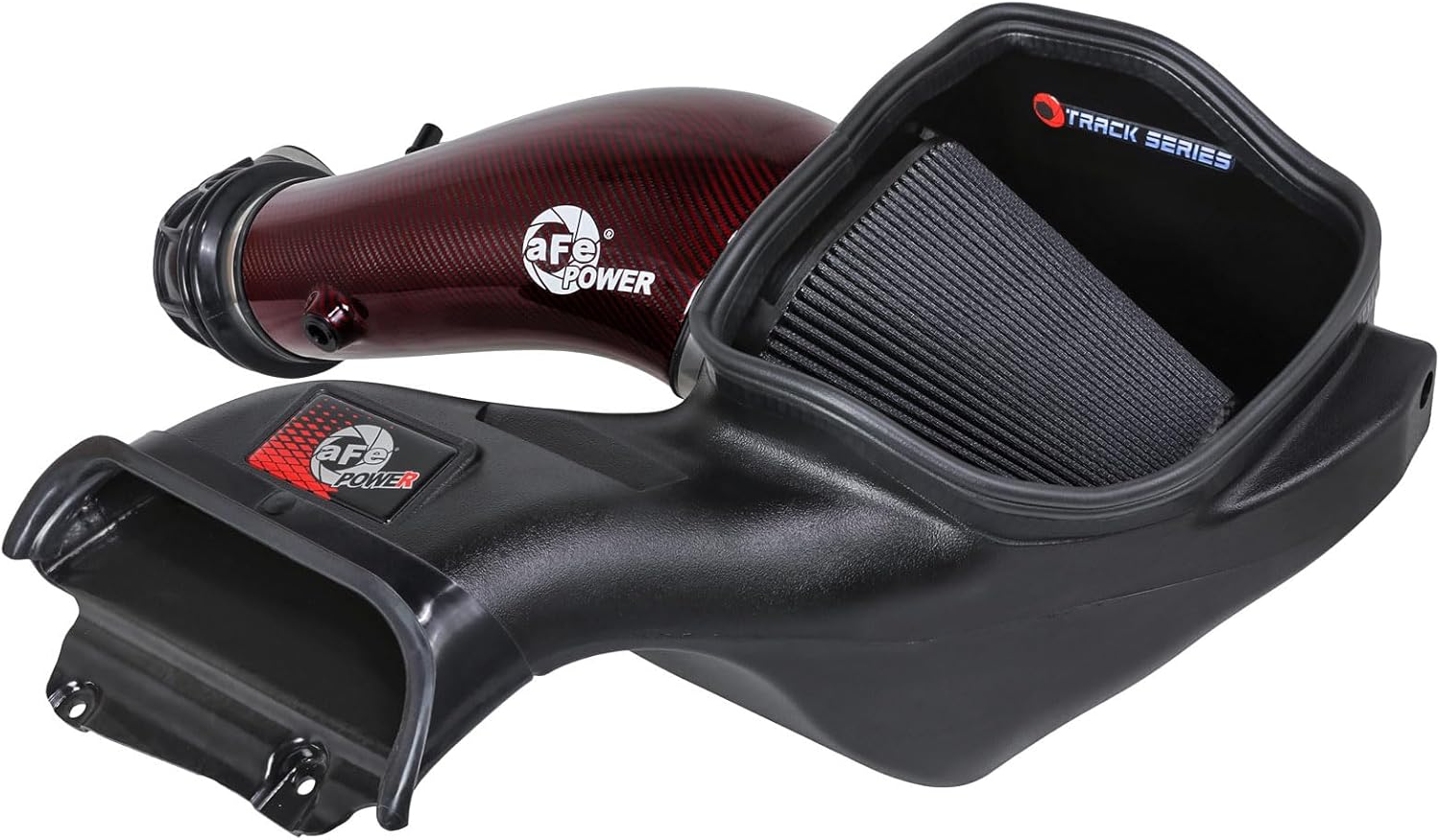 aFe POWER Track Series Intake System w Pro 5R Filter, #57-10030KR, Red Kevlar Carbon Fiber