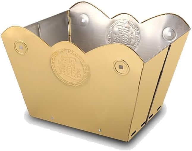 Foldable Incinerator, Burn Cage, Trash Burning Containers, Outdoor Fire Pit, Suitable for Garbage, Garden Leaves(Gold)