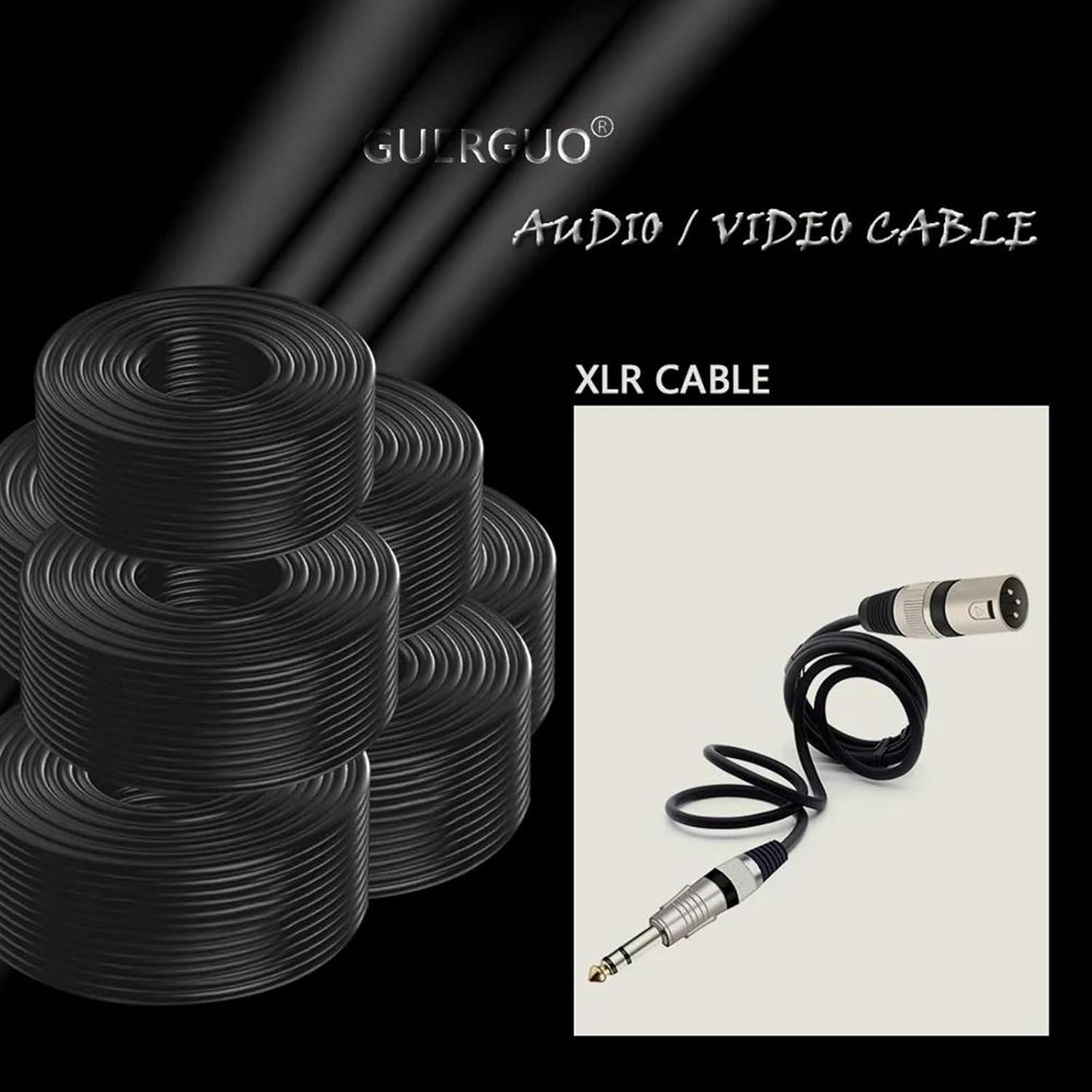 Guitar Audio Cable Mic Cord Stereo 6.35mm 6.5mm Male to 3Pin Male 6.3mm 1/4'' to Microphone Cable for Speaker Guitar Amplifier AMP(Blue,15m)