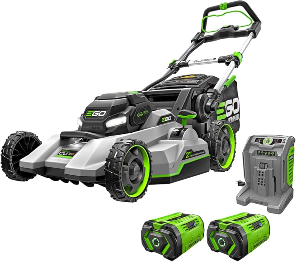 EGO Power+ Electric Lawn Mower, Self-Propelled Cordless with Select Cut, Includes (2) 56V 10.0Ah Batteries and 700W Turbo Charger - LM2156SP-2