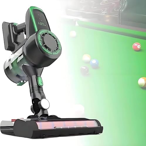 Cordless Handheld Billiard Cloth Vacuum Cleaner - Efficient Pool Snooker Cleaner with 2 Brush Heads & Intelligent Dust Removal Sensing for Green Billiard Cloth Care