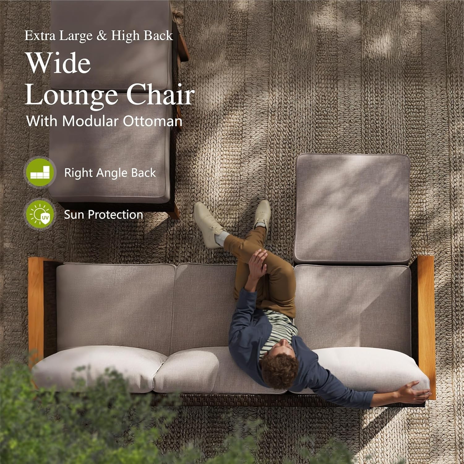 Sophia & William Oversized Patio Furniture Set with Fire Pit Table, Outdoor Wicker Rattan Sectional Sofa 8 Piece Patio Conversation Set for Deck, Backyard, Porch, Outside(45-Inch Fire Pit,Beige)