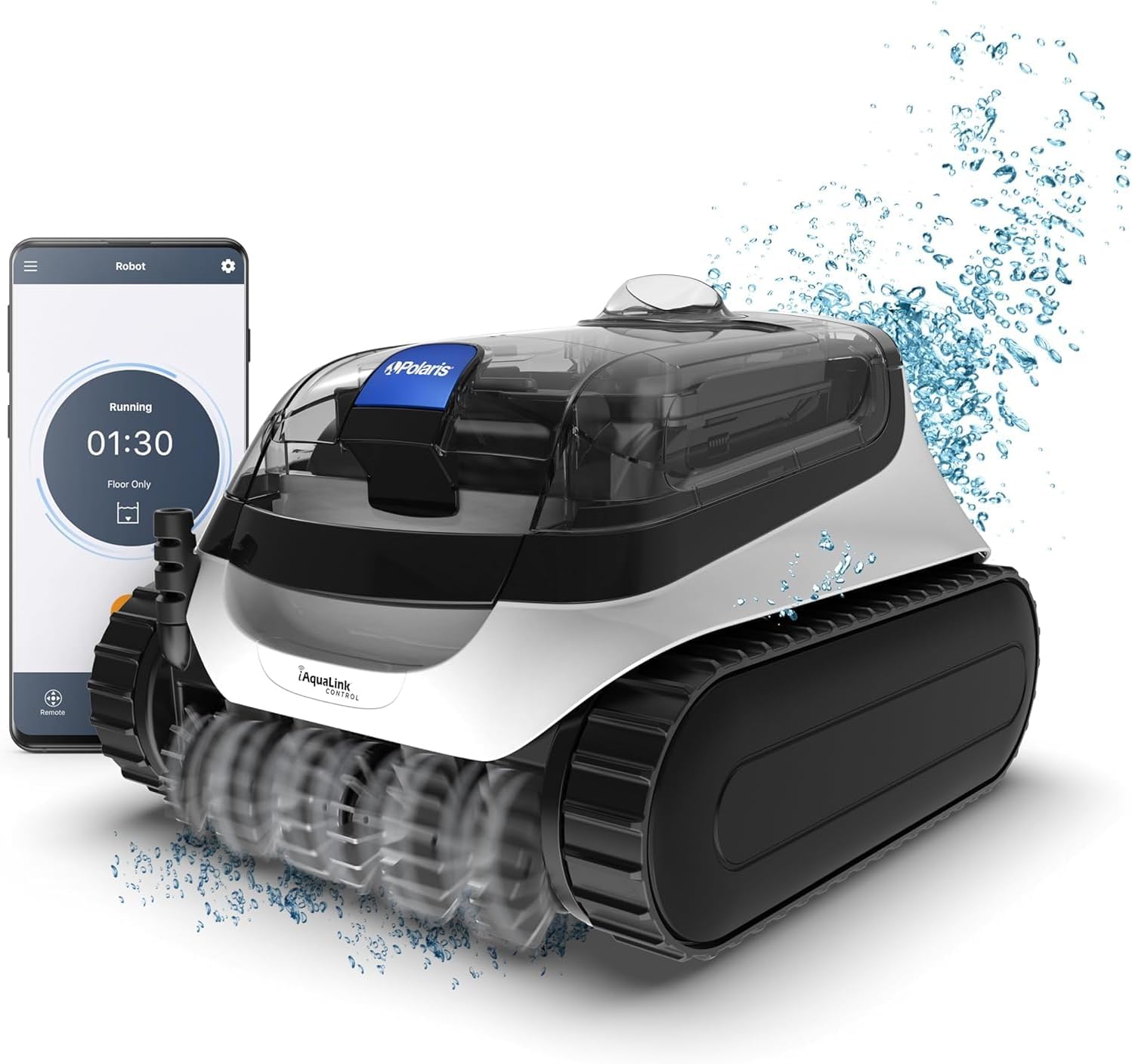 Polaris PCX 868 iQ Smart Robotic Pool Cleaner for In-Ground Pools up to 50ft, Smart App Control, Large Filter Canister, and Easy Lift Removal System