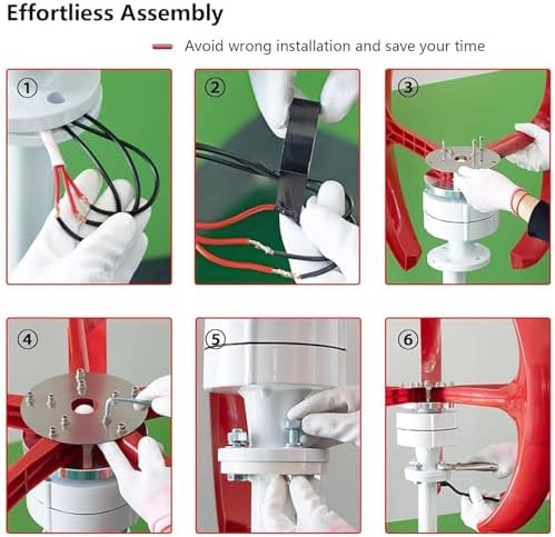 Wind Turbine Home Use Horizontal Generator Kits Blades with Controller to Charge Batteries Off Generator,High Efficiency 4000W Wind Turbine Generator - 12V/24V/48V Vertical Wind Motor with C