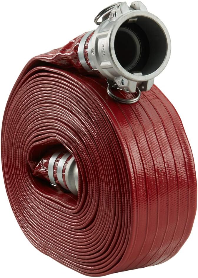 Pump Water Hose - Red PVC Drain Backwash Discharge Hose - Camlock Fittings 2