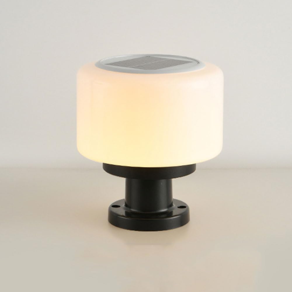Outdoor Post Lights Fixture Modern Garden Solar Column Lamp Lantern Villa Fence Lighting Stigma Lamps LED Waterproof Warm White Pillar Light Decorations Landscape Lighting for Patio Railing