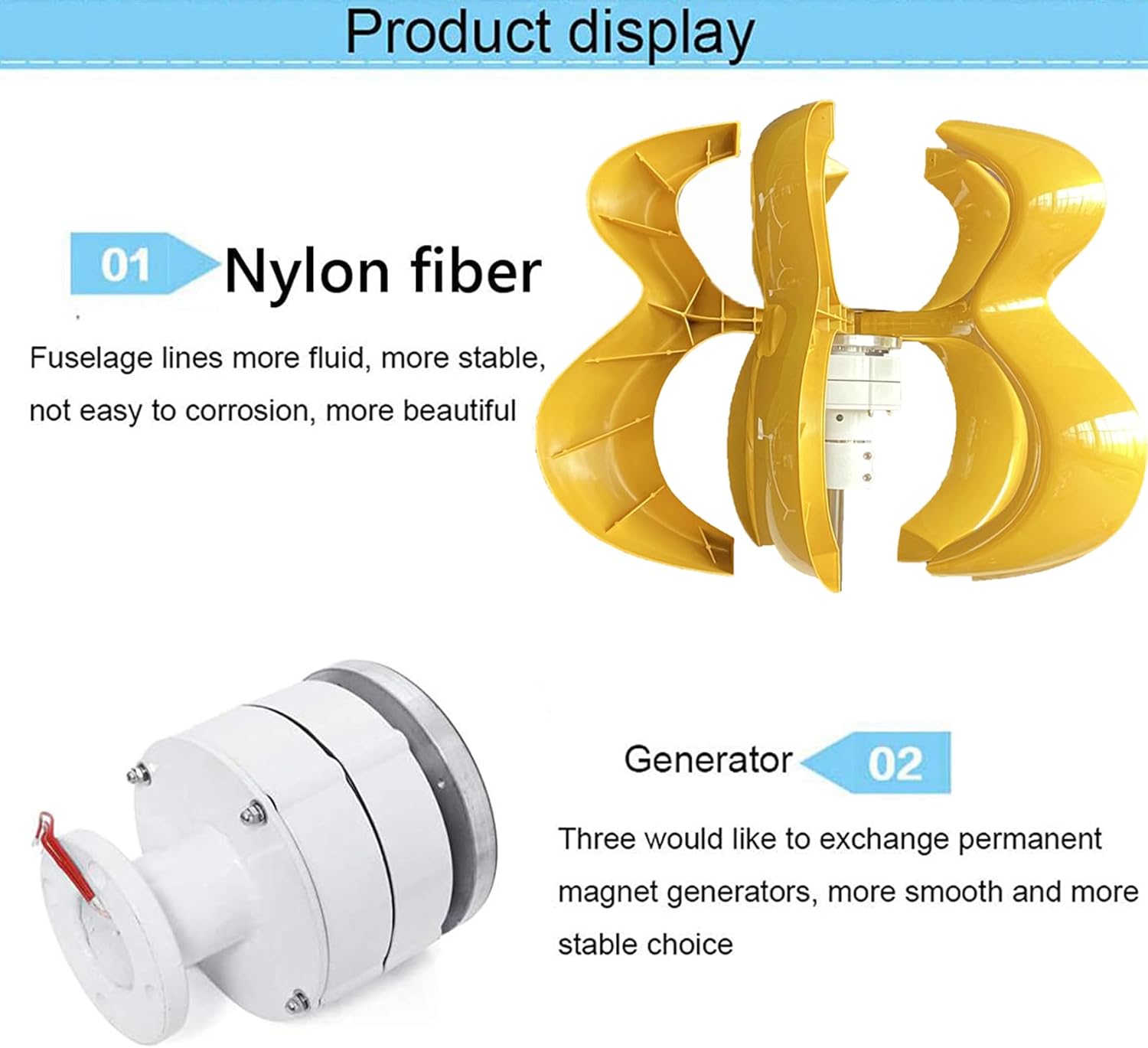 48v, 12V/24V/48V/220V Compact Wind Power Generator 9000W with Charge Controller - Portable Wind Turbine for Camping and Emergency Power,48V