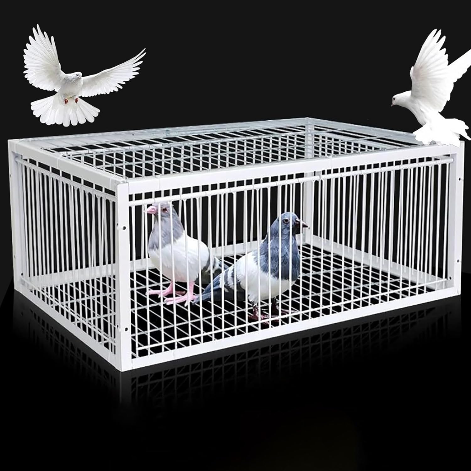 Pigeon Trap with Escape-Proof Design, Bird Trap, Chicken Trap, Sparrow Trap 4 Imported, Top Skylight Design, Easy to Take Out(100x60x26cm/39x24x10in)