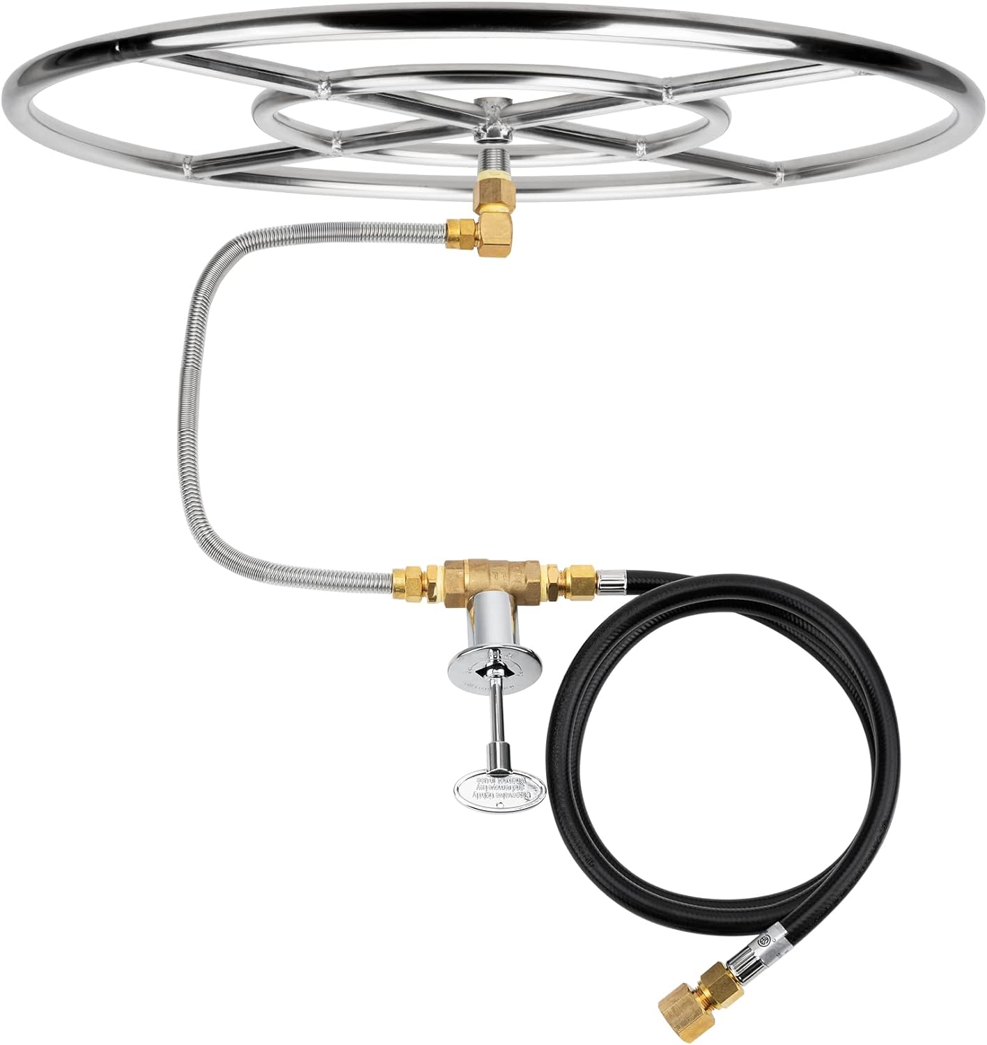 Stanbroil Natural Gas Fire Pit Stainless Steel Burner Ring Installation Kit, 24-inch