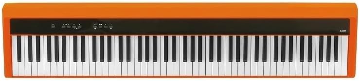 LANDTOM Intelligent 88-Key Heavy Hammer Digital Piano A100 Portable Electric Piano for Beginners and Professionals to Play Home and Outdoors Piano with foldable stand, Orange (Without Stand, Orange)