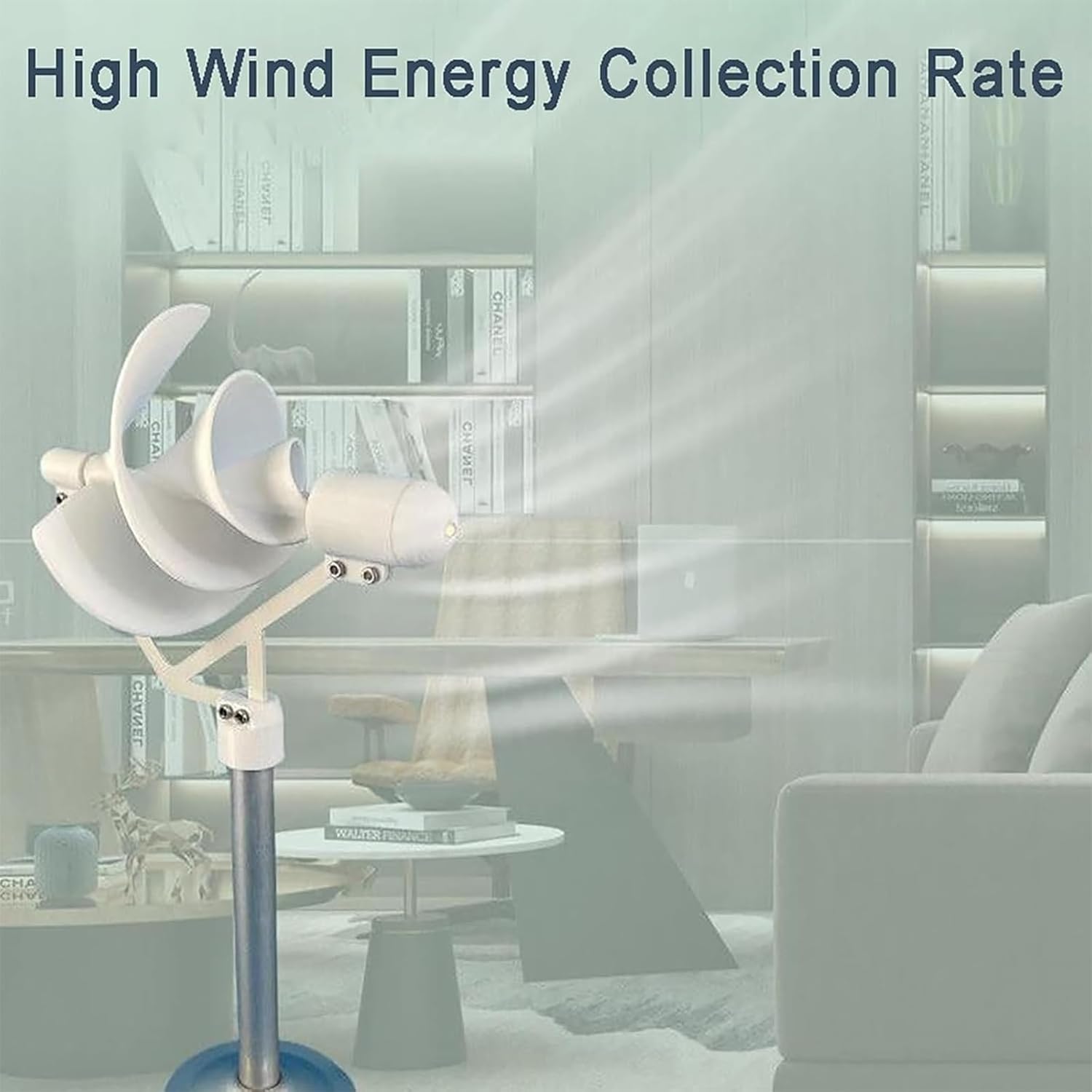 10W Micro Spiral Wind Generator with LED Light Vertical Axis Model Permanent Magnet Generator Wind Turbine DIY Small for Home or Gifts to Friends