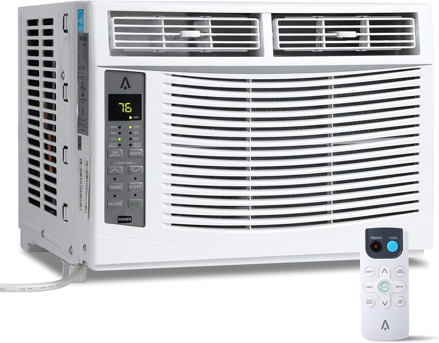 6000 BTU Window Air Conditioner with WiFi, Silent Indoor Window Air Conditioner, Cools up to 250 Sq. Ft. Energy Efficient/Remote/Application Control/Timer Function, Bedroom, Living Room