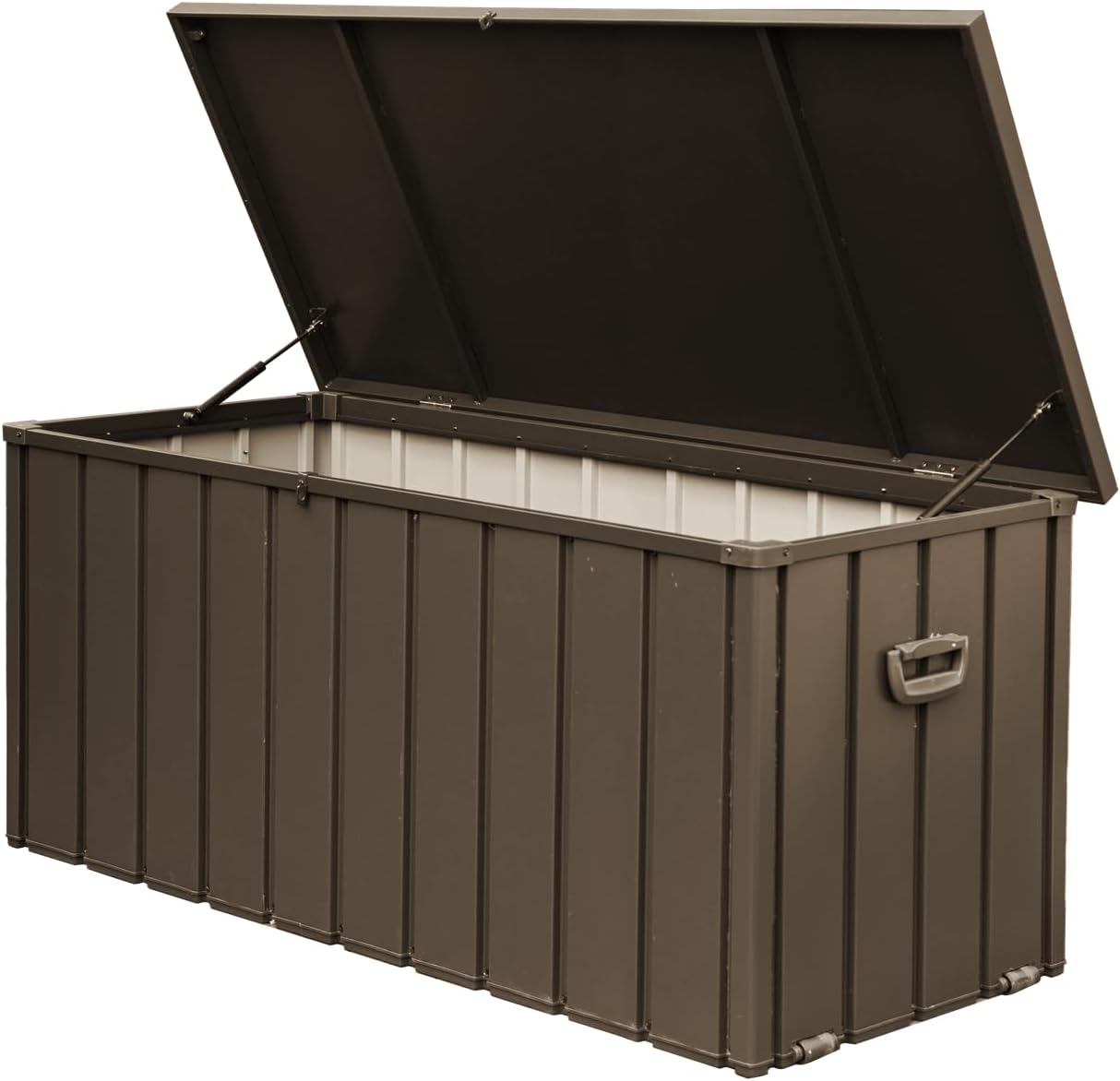 Ditkoko 160 Ourdoor Gallon Deck Box, Waterproof Storage Container with Lockable Lid, Package Delivery Box for Patio Furniture, Patio Cushions, Gardening Tools, Pool and Sports Supplies - Brown