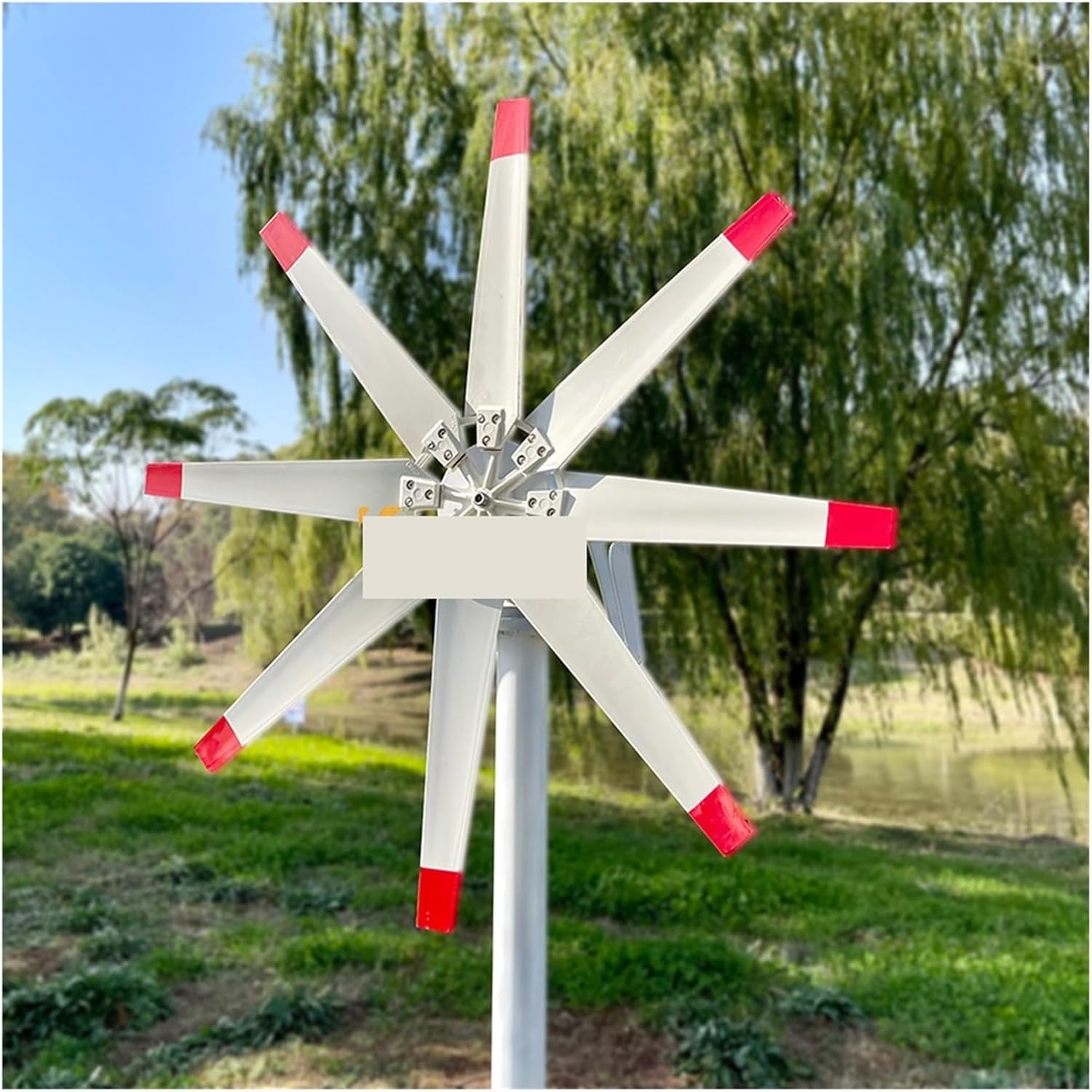 3000W 5000W Wind Turbine Generators Kit Horizontal Axis Wind Turbine 48V/24V Alternative Energy Generator AC Output Household Farm Complete Kit Low Starting Speed for Home(Red Blades,24V_3000W)