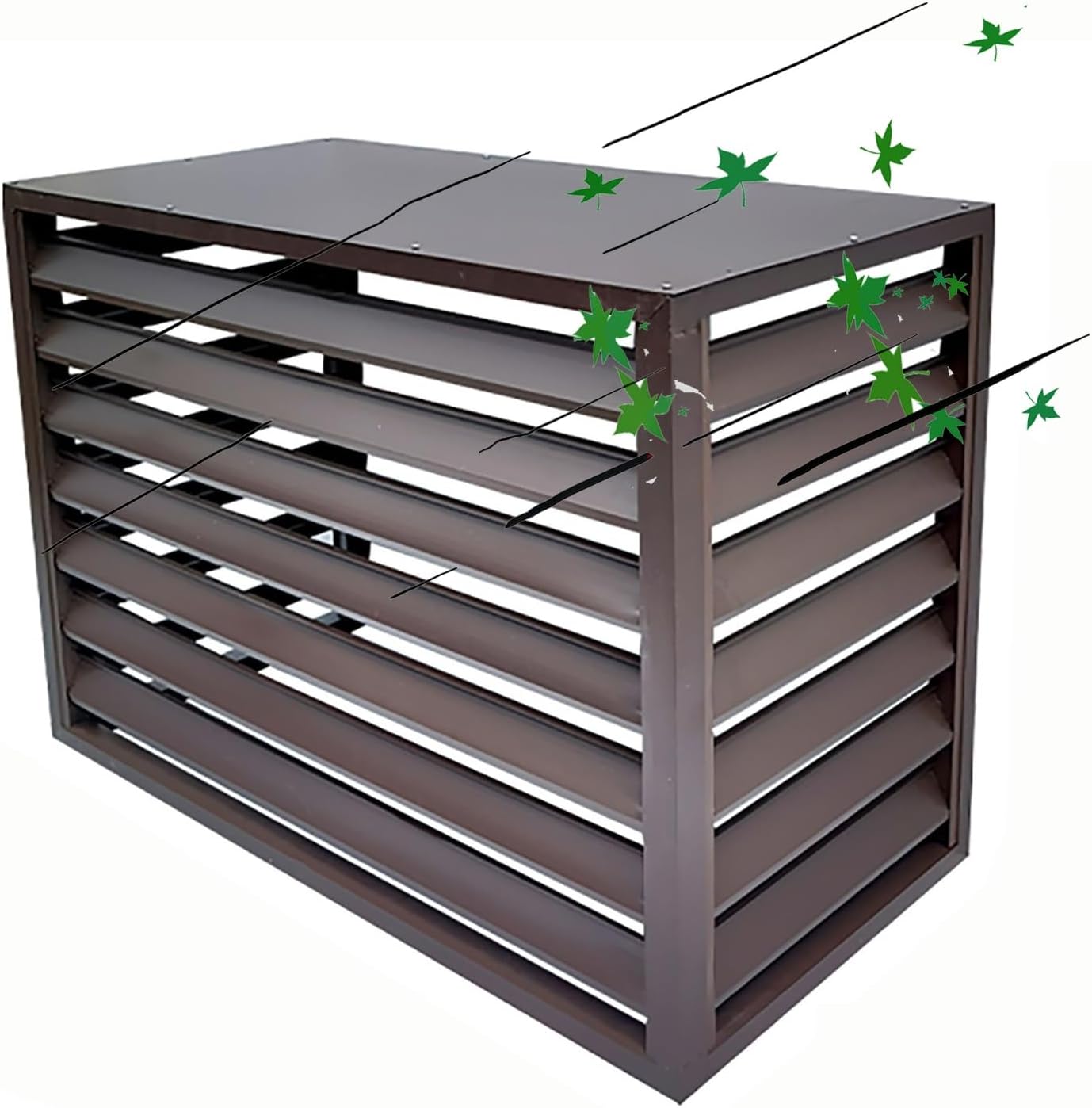 Outdoor Air Conditioner Cover For Outside Units, Aluminum Privacy Fence Panels, Trash Can Enclosure Flower Stand Decorative Air Conditioning Cover, Condenser Protective Cover For Patio Lawn ( Color