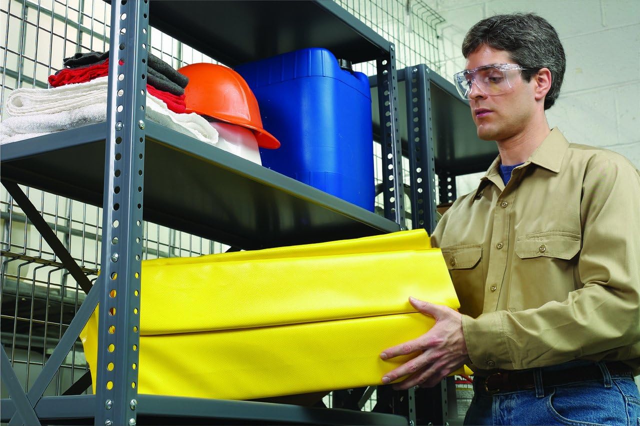 Enpac 1 Drum SpillPal Spill Pad with Grate, Yellow, Foam Sidewalls, Low Profile, Tough, Durable, Two-Way Air Relief, Foldable