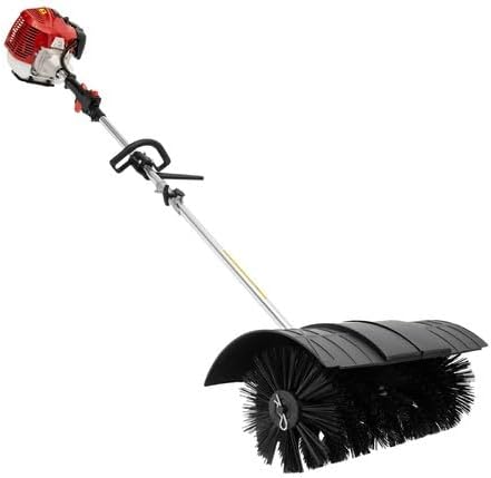 2.3HP Handheld Sweeper, 52CC 2-Stroke Gas Power Sweeping Broom Machine, Lawn Cleaning Sweeping Machine with Throttle Handle & 33.8 oz Fuel Tank for Farms Streets Grass Cleaning