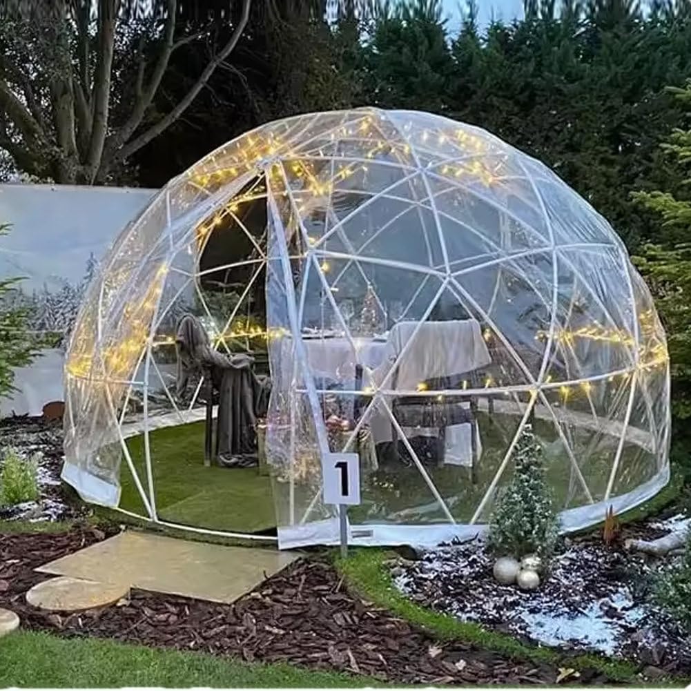 Garden Tent, Pop Up Gazebo Bubble Tent, Garden Dome Bubble Tent, 12ft Clear Dome Tent, Greenhouse Camping Tent, Weatherproof Geodesic Dome Tent for Outdoor