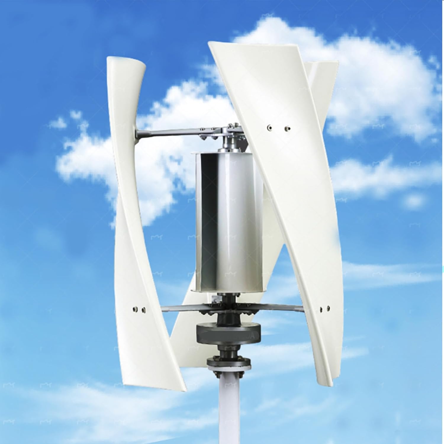 Noiseless 2000W Turbine Wind Turbine Generator Kit, 12M/S Rated Wind Speed 12V/24V/48V 3 Blades Vertical Axis Wind Turbine Generator, with Controller