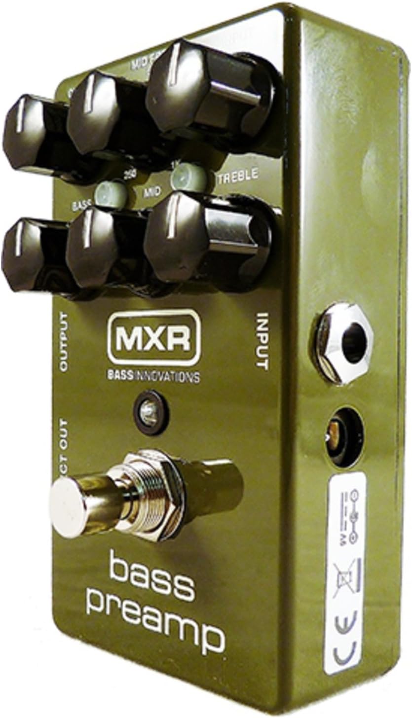MXR M81 Bass Preamp Pedal Bundle with XLR Direct Out, 3 band EQ and Level Controls w/ 4 Cables