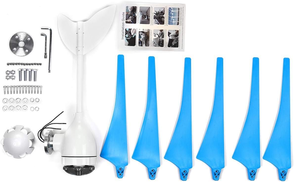 8000W 12V/24V 3/5/6 Blades Horizontal Wind Generator Wind Turbines Generator Windmill Energy Turbines Charge for Home Camping,24v,3 Blades