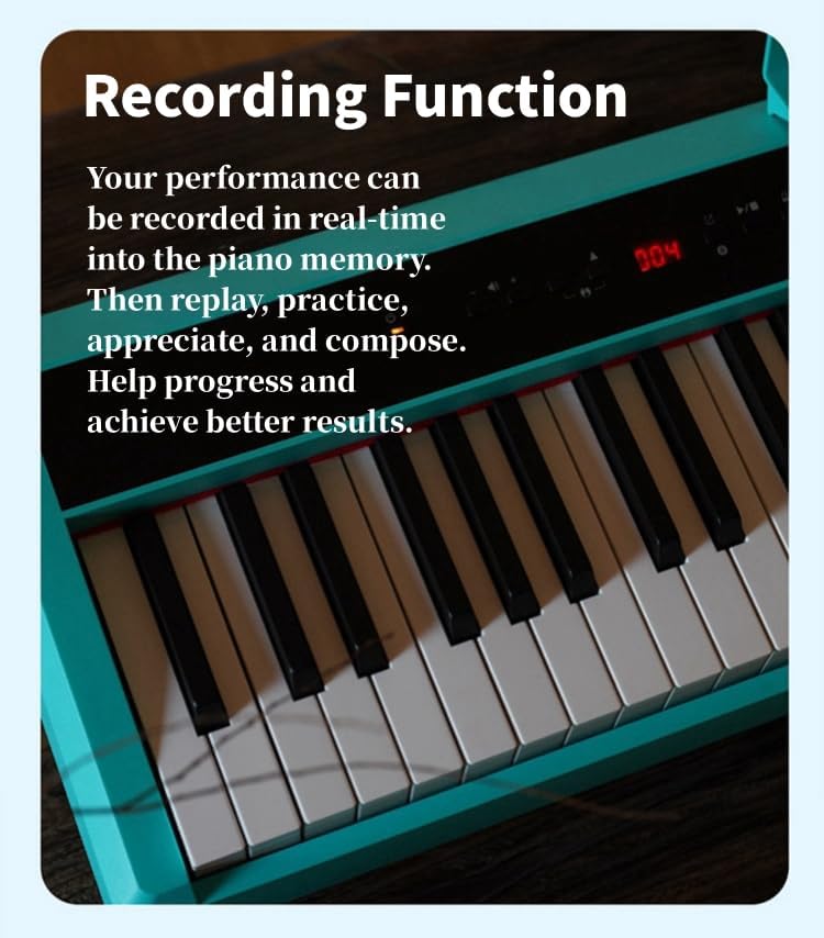 LANDTOM Intelligent 88-Key Heavy Hammer Digital Piano A100 Portable Electric Piano for Beginners and Professionals to Play Home and Outdoors Piano with foldable stand, Orange (Without Stand, Orange)