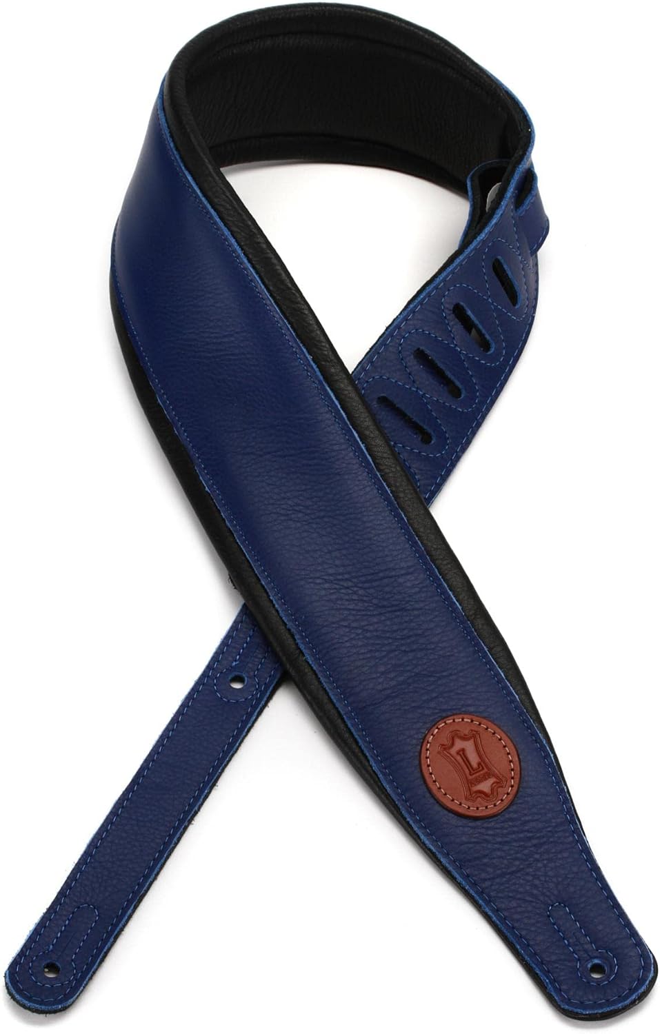 Levy's Leathers MSS2-BLU Garment Leather Guitar Strap, Blue