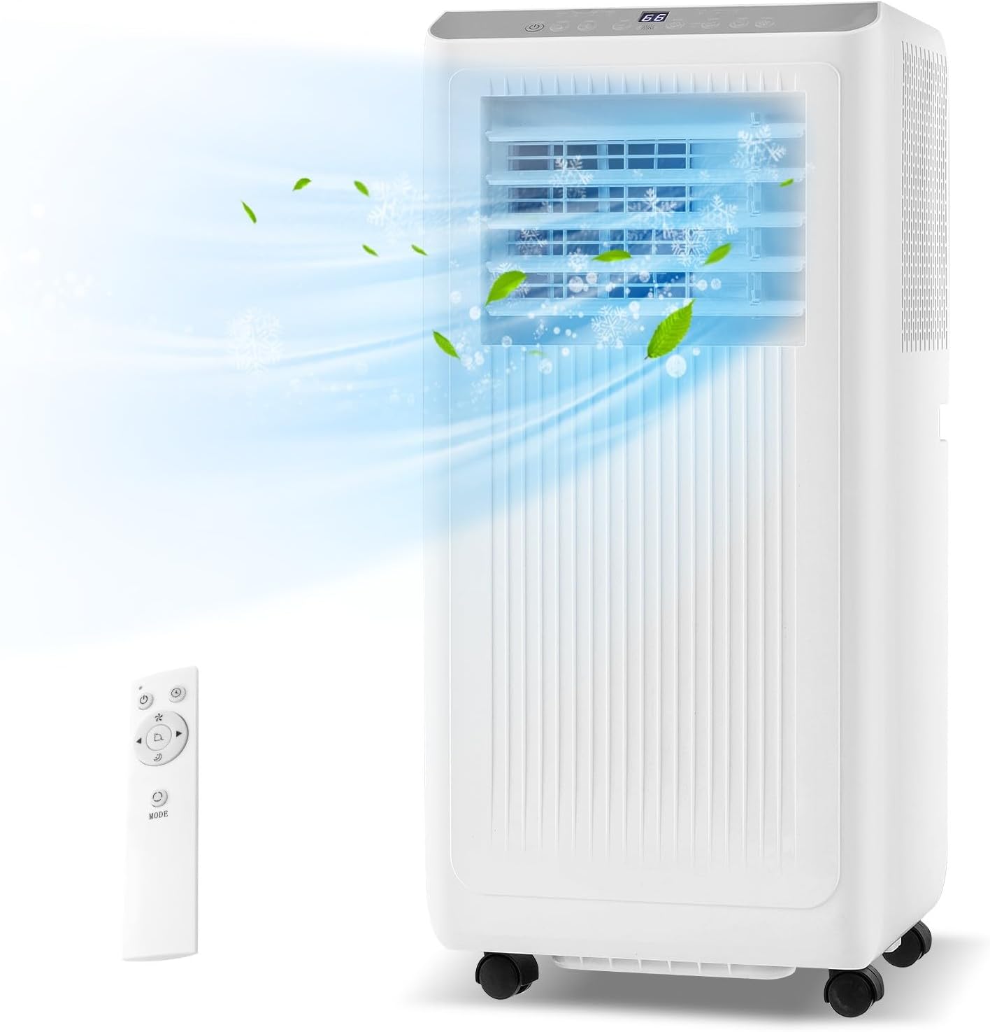 KOTEK Portable Air Conditioners, 10000 BTU Cools up to 350 Sq.Ft, Auto Swing 4-in-1 AC Unit for Bedroom with Dehumidifier, Fan & Window Kit, Room Air Conditioner Portable for Home Office (10000BTU)