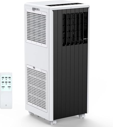 Portable Air Conditioner 8,000 BTU with Remote Control, Cools up to 350 Sq. Ft., LED Touch Panel, Built-in Dehumidifier and Fan, 3-in-1 Compact and Quiet Indoor AC Unit for Home, Office, Dorm, and RV