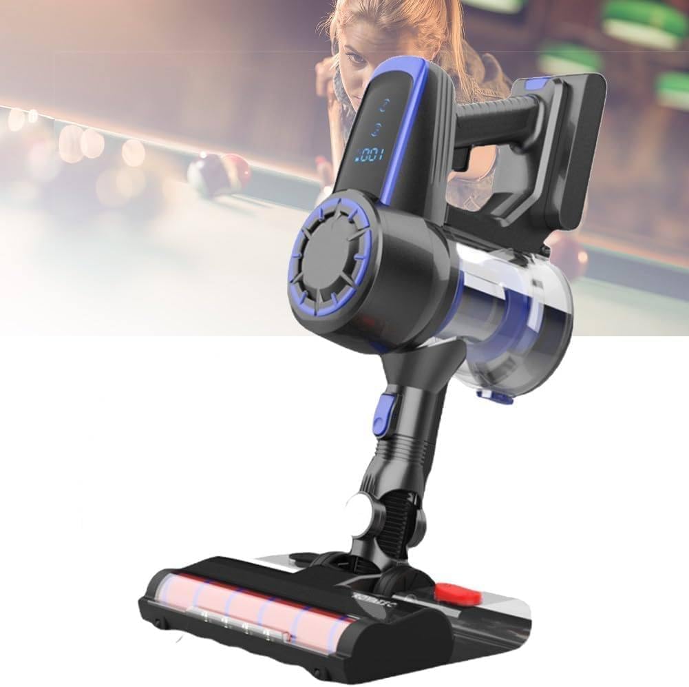 Pool Table Cleaner, Electric Pool Table Brush Cleaner, Cordless Pool Table Vacuum Cleaner with 2nd Speed, Smart LED Display Blue