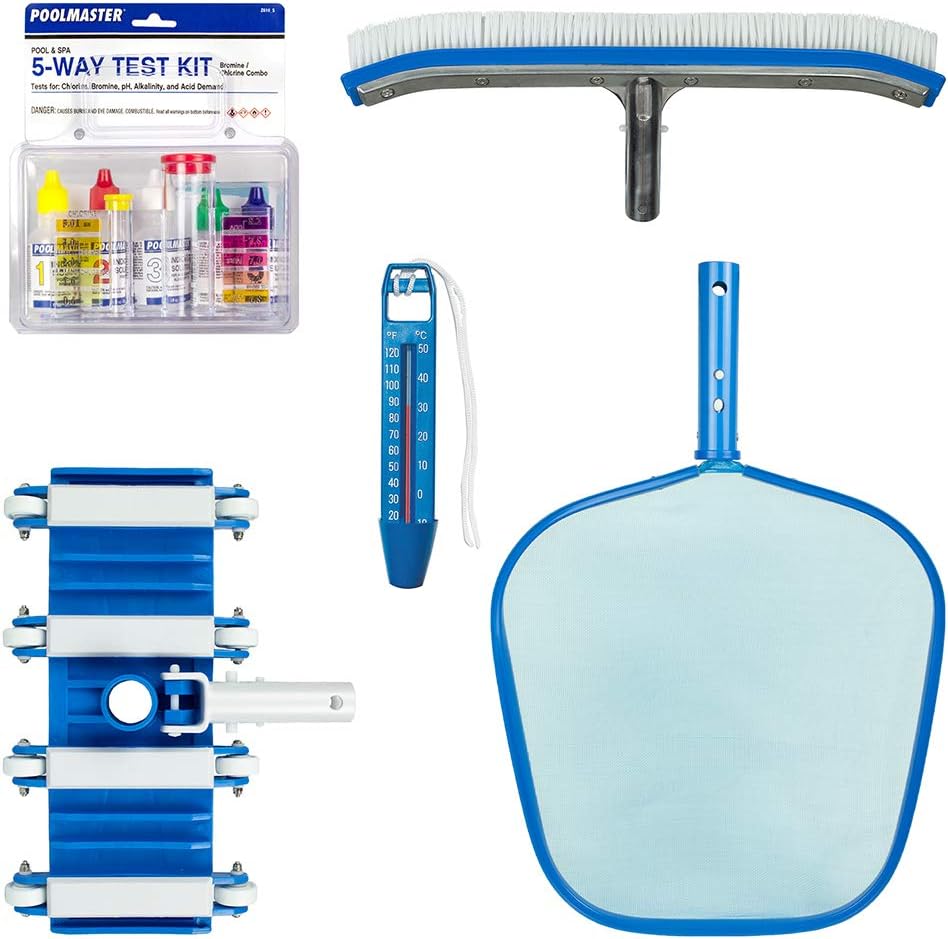 Poolmaster 32020 5-Piece Gunite Swimming Pool Maintenance Kit, Essential Collection, Neutral, Medium