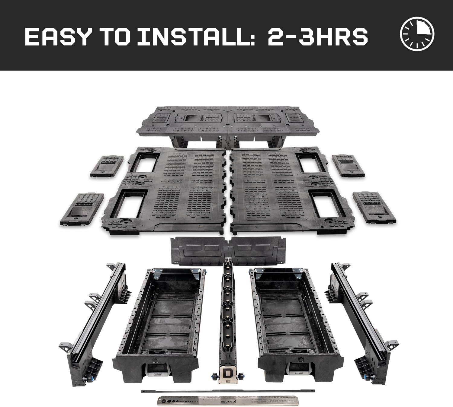 DECKED Truck Bed Storage System Includes System Accessories, Compatible with Ford Super Duty (1999-2016) 8'