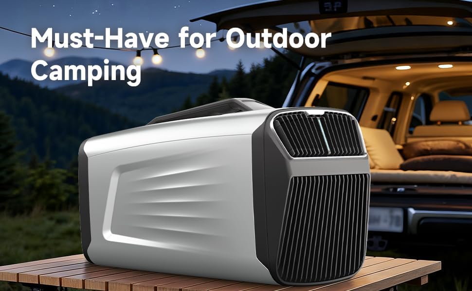 Portable Air Conditioner 5400 BTU with Dehumidifier, No Drain System, Compact AC Unit for RV, Camping, Outdoor Use (Silver)