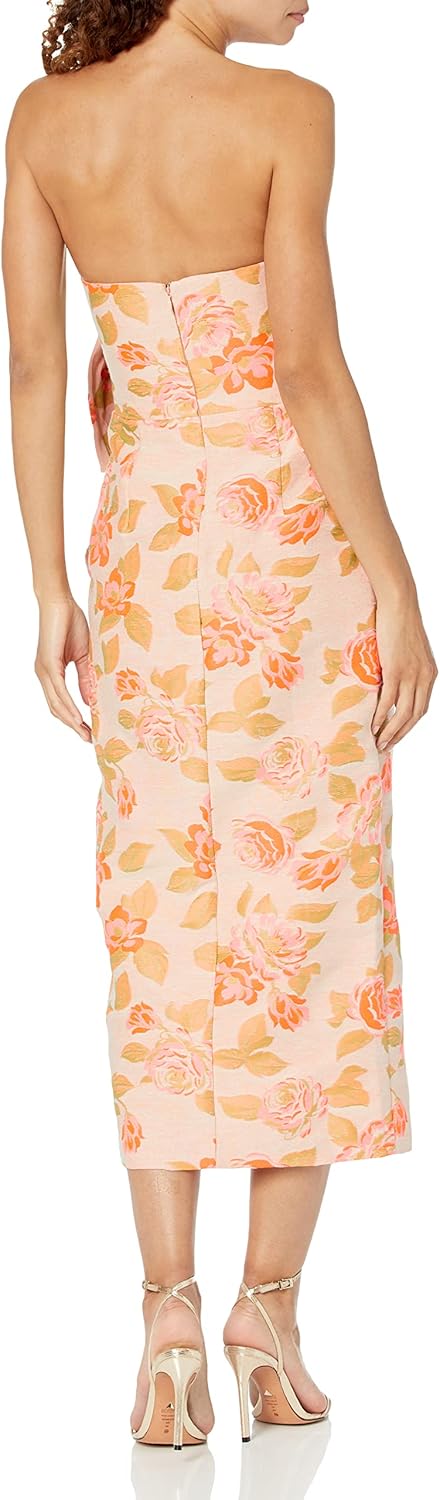 Shoshanna Women's Merlin Strapless Floral Jacquard Sheath Midi Dress