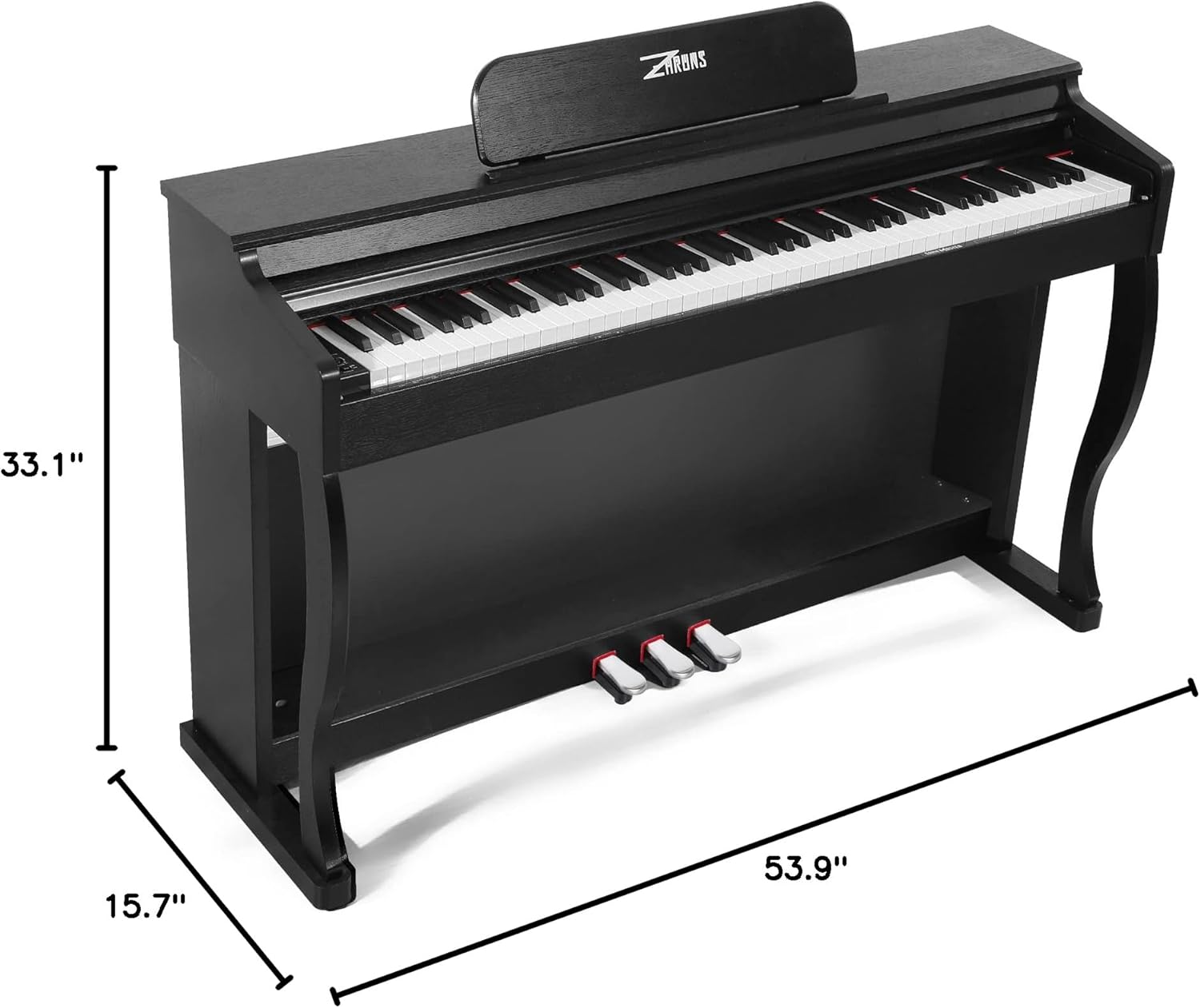 ZHRUNS Digital Piano, 88 Key Weighted Keyboard Piano, Duet Piano Bench with Storage