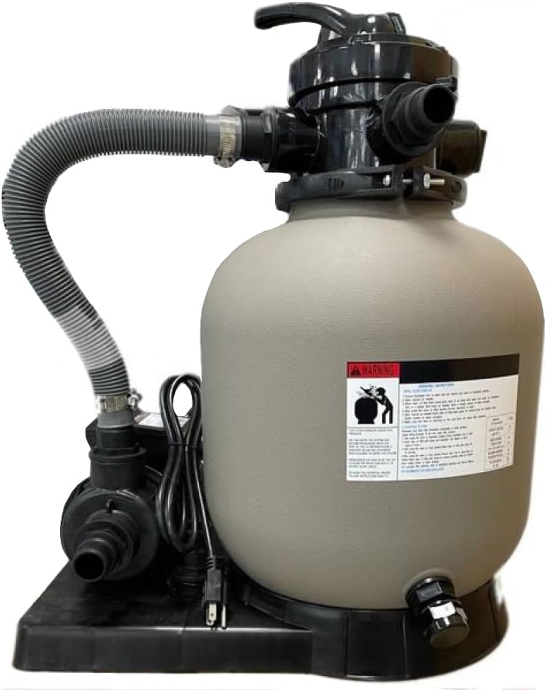 Rx Clear Radiant Complete Sand Filter System | for Above Ground Swimming Pool | 1/2 HP Pump | 14 Inch Tank | 60 lb Sand Capacity | Pools up to 10,500 Gallons