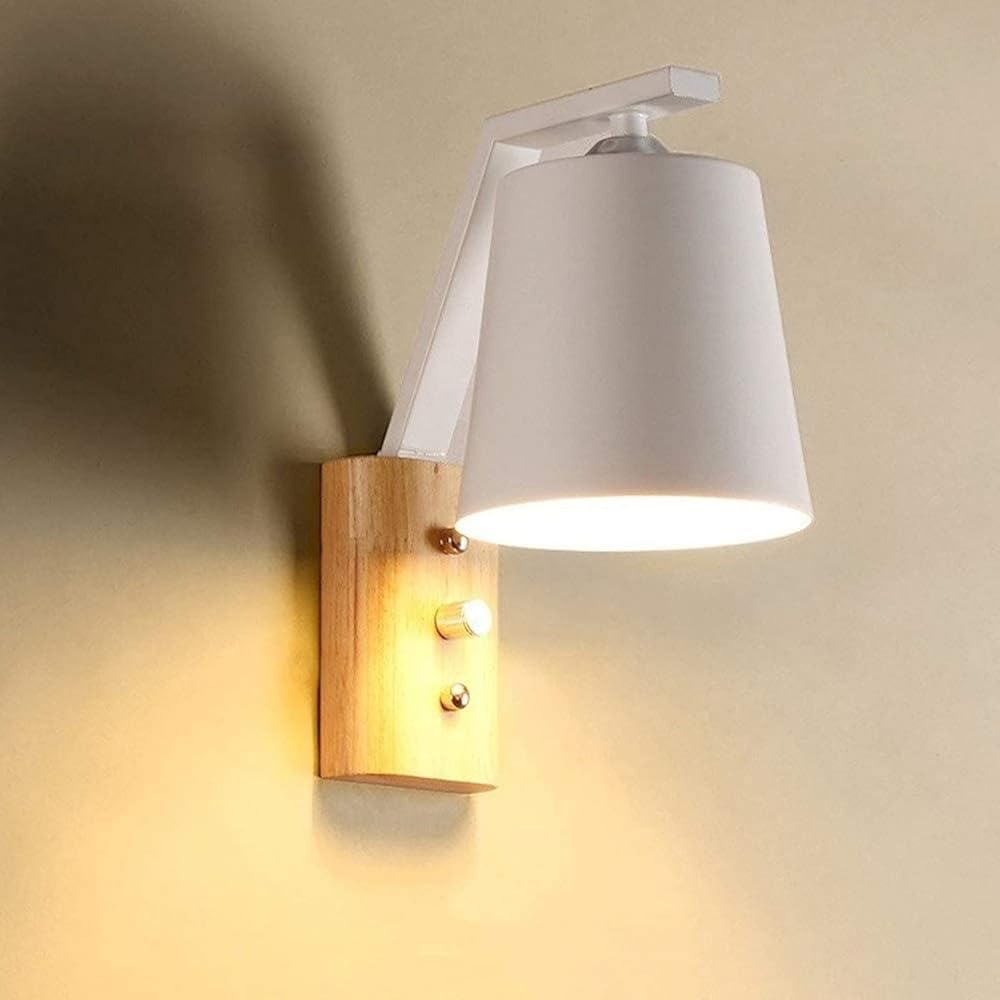 Solar Lantern Outdoor Lights,Wall Light Nordic Modern Wooden Wrought Iron LED Wall Lamps Minimaslist Bedroom Bedside Reading Lamp Lighting Fixtures Wall Sconce for Living Room Study Porch