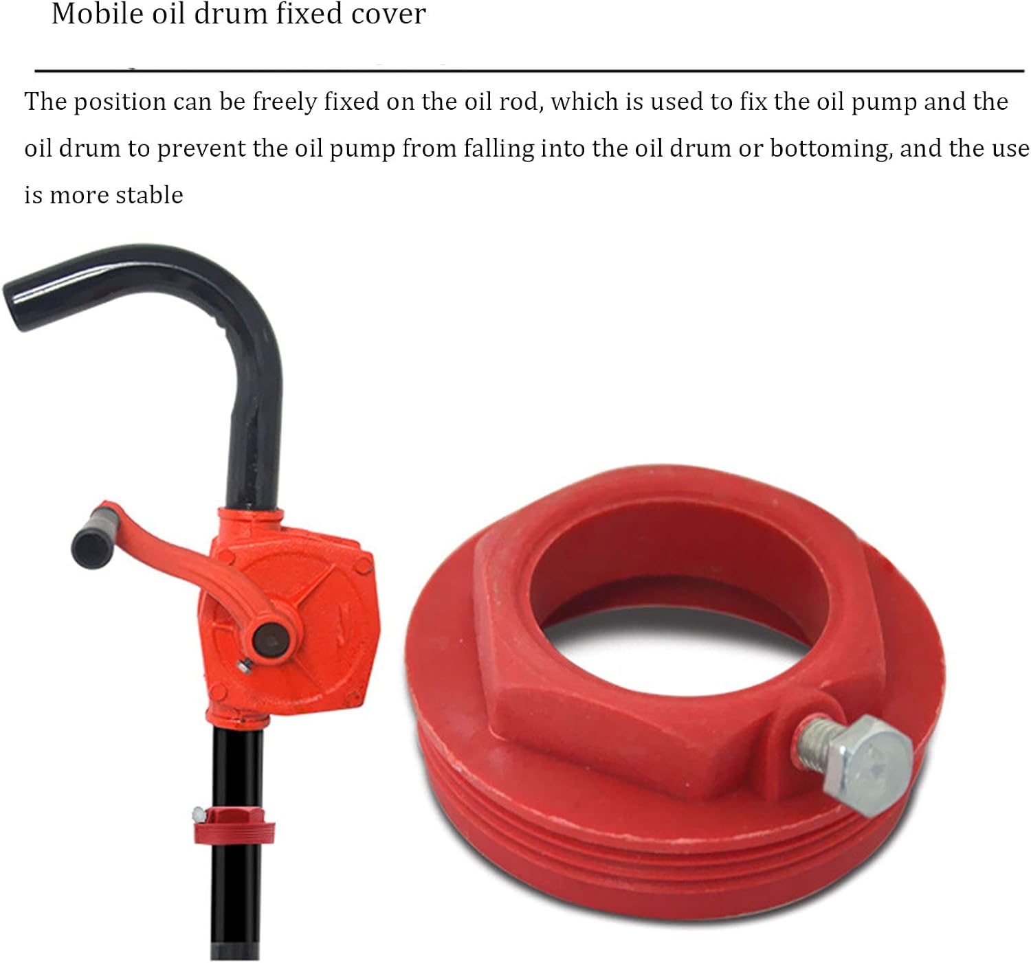 Hand Tool Red Heavy Duty Rotary Barrel Pump Corrosion Resistant Rotary Barrel Pump,Barrel Pump Drum Rotary Hand Pump New Oil Fuel Barrel for Petroleum Based Fluids of Light to Medium Viscosity