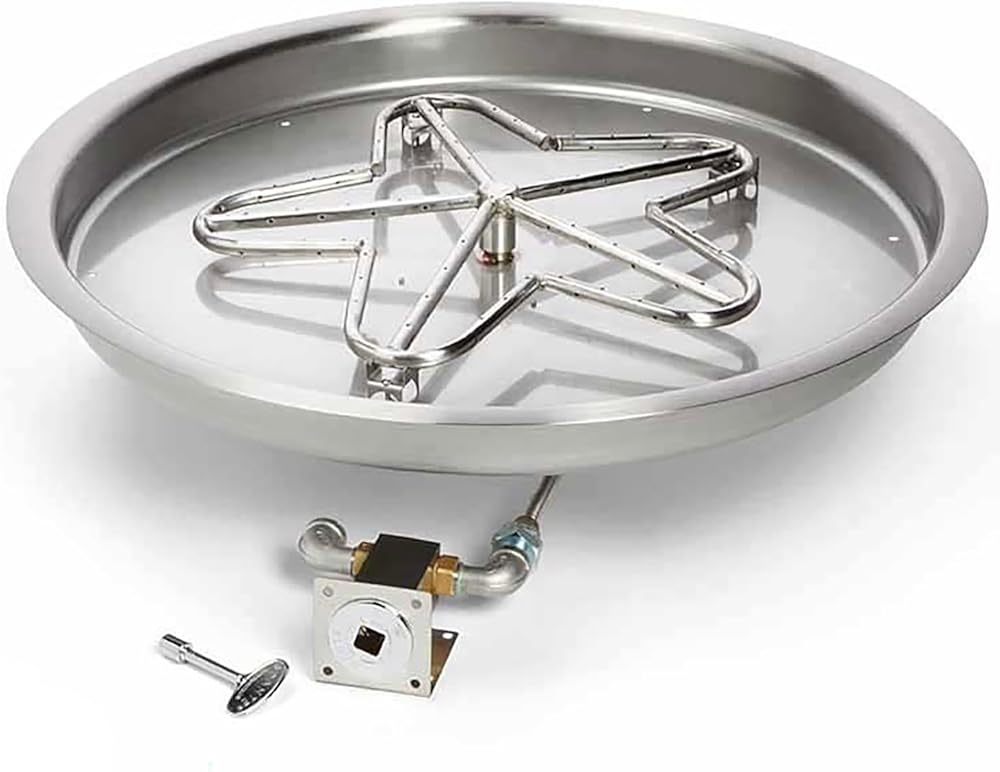 HPC Fire Match Light Gas Fire Pit Kit (TOR-PENTA25MLFPK-FLEX-LP), 25