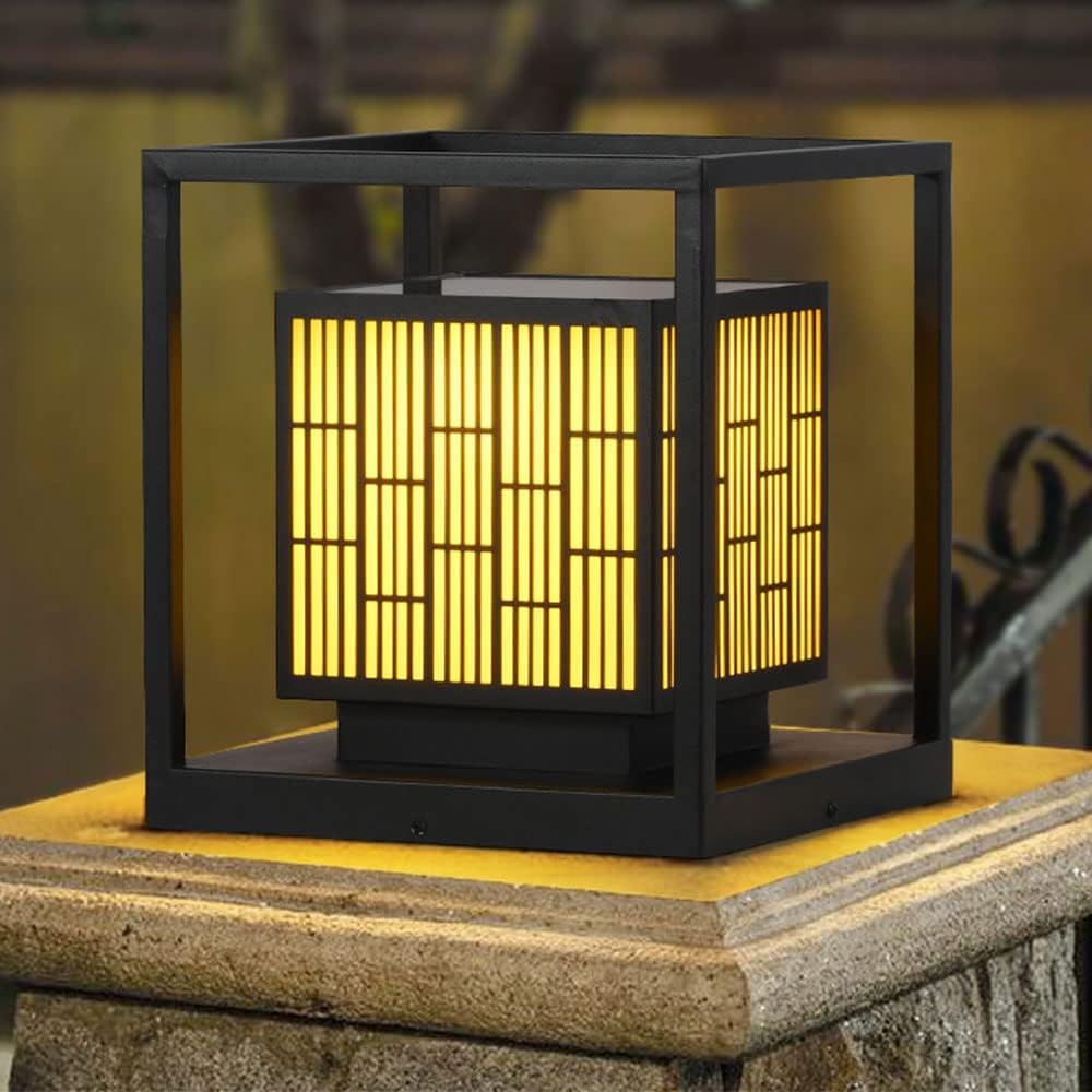RCIDOS Outdoor Solar Post Cap Light,Modern Column Light European Style Street Galvanized Sheet Column Head Lamp Luxury LED Landscape Lighting with IP54 Waterproof for Fence Deck Garden Patio