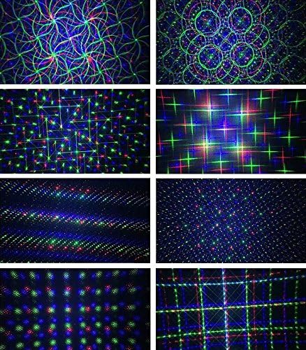 LedMall Motion 8 Patterns in 1 Red, Green, and Blue Outdoor Christmas Laser Lights Projector with remote control and Security Lock