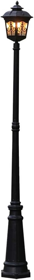 Outdoor Lamp Post Light Outdoor lamp 220CM Courtyard Lighting Fixture European Patio Lawn Street Light Single Head High Pole Outdoor Landscape Villa Lantern Vintage Rustic Ex(