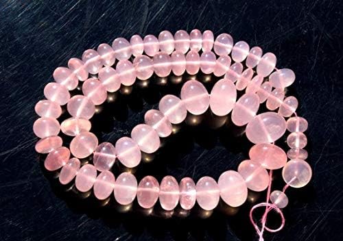 natural rose quartz smooth polished rondelle beads size 6-12mm semi precious loose 7.5