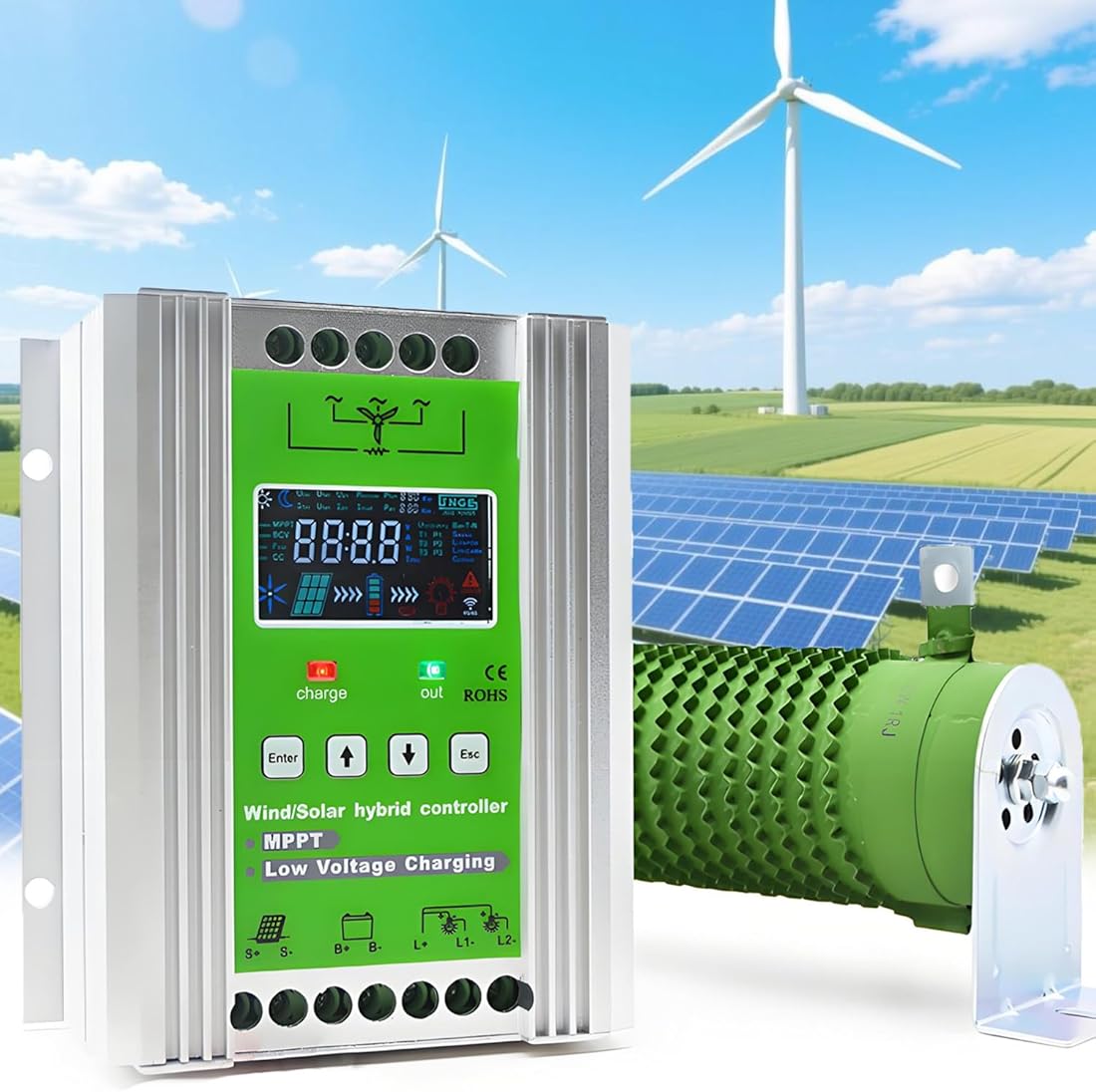 12v/24v/48v Auto Switch Regulator,Mppt Wind Solar Hybrid Charge Controller,Humidity 10%~90%,Protection Class Ip30,Auto Identification System Voltage,Conversion Efficiency >98% 10000W